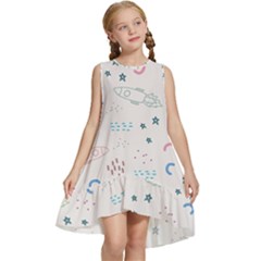 Spaceship Pattern Star Kids  Frill Swing Dress by danenraven