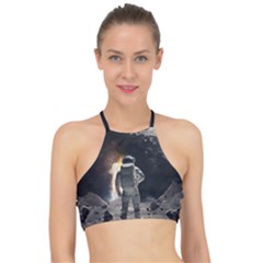 Astronaut Space Walk Racer Front Bikini Top by danenraven