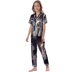 Astronaut Space Walk Kids  Satin Short Sleeve Pajamas Set by danenraven