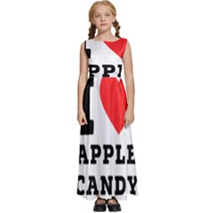 I Love Apple Candy Kids  Satin Sleeveless Maxi Dress by ilovewhateva