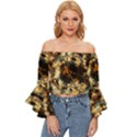 Science Fiction Background Fantasy Off Shoulder Flutter Bell Sleeve Top View1