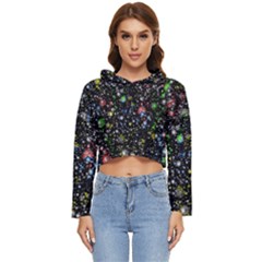 Illustration Universe Star Planet Women s Lightweight Cropped Hoodie by danenraven