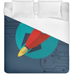 Rocket-with-science-related-icons-image Duvet Cover (king Size) by Salman4z