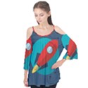 Rocket-with-science-related-icons-image Flutter Sleeve Tee  View1