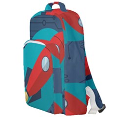 Rocket-with-science-related-icons-image Double Compartment Backpack by Salman4z