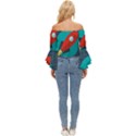 Rocket-with-science-related-icons-image Off Shoulder Flutter Bell Sleeve Top View4