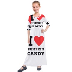 I Love Pumpkin Candy Kids  Quarter Sleeve Maxi Dress by ilovewhateva