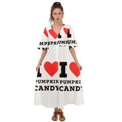 I Love Pumpkin Candy Kimono Sleeve Boho Dress by ilovewhateva