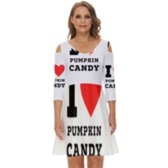 I Love Pumpkin Candy Shoulder Cut Out Zip Up Dress by ilovewhateva