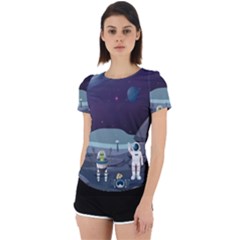 Alien-astronaut-scene Back Cut Out Sport Tee by Salman4z