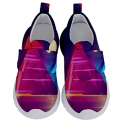 Egyptian-pyramids-night-landscape-cartoon Kids  Velcro No Lace Shoes by Salman4z