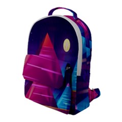 Egyptian-pyramids-night-landscape-cartoon Flap Pocket Backpack (large) by Salman4z