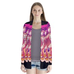 Astronaut-spacesuit-standing-surfboard-surfing-milky-way-stars Drape Collar Cardigan by Salman4z