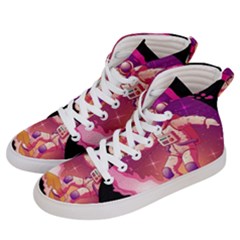 Astronaut-spacesuit-standing-surfboard-surfing-milky-way-stars Men s Hi-top Skate Sneakers by Salman4z