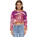 Astronaut-spacesuit-standing-surfboard-surfing-milky-way-stars Women s Lightweight Cropped Hoodie View1