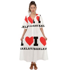 I Love Baklava Kimono Sleeve Boho Dress by ilovewhateva