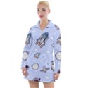 Seamless-pattern-with-space-theme Women s Long Sleeve Casual Dress View1