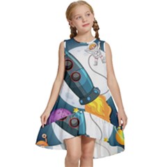 Spaceship-astronaut-space Kids  Frill Swing Dress by Salman4z