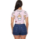 Set-kawaii-smile-japanese-dog-akita-inu-cartoon Side Button Cropped Tee View4