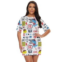 Monster-cool-seamless-pattern Just Threw It On Dress by Salman4z