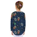 Monster-alien-pattern-seamless-background Kids  Long Sleeve Tee View2