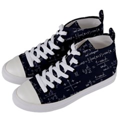 Mathematical-seamless-pattern-with-geometric-shapes-formulas Women s Mid-top Canvas Sneakers by Salman4z