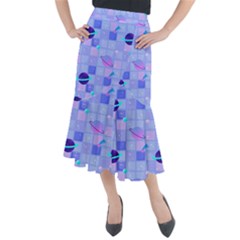 Seamless-pattern-pastel-galaxy-future Midi Mermaid Skirt by Salman4z