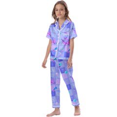 Seamless-pattern-pastel-galaxy-future Kids  Satin Short Sleeve Pajamas Set by Salman4z