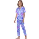 Seamless-pattern-pastel-galaxy-future Kids  Satin Short Sleeve Pajamas Set View1