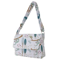 Pattern-sloth-woodland Full Print Messenger Bag (l) by Salman4z