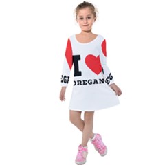 I Love Oregano Kids  Long Sleeve Velvet Dress by ilovewhateva