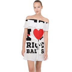 I Love Rice Balls Off Shoulder Chiffon Dress by ilovewhateva