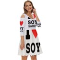 I love soy sauce Shoulder Cut Out Zip Up Dress View3