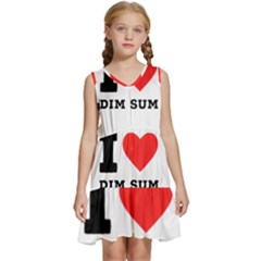 I Love Dim Sum Kids  Sleeveless Tiered Mini Dress by ilovewhateva