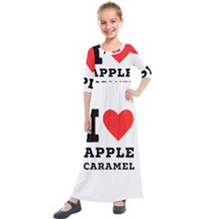 I Love Apple Caramel Kids  Quarter Sleeve Maxi Dress by ilovewhateva