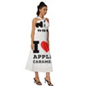 I love Apple caramel Sleeveless Cross Front Cocktail Midi Chiffon Dress View3