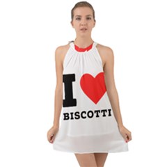 I Love Biscotti Halter Tie Back Chiffon Dress by ilovewhateva