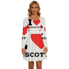 I Love Biscotti Long Sleeve Wide Neck Velvet Dress by ilovewhateva