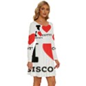 I love biscotti Long Sleeve Wide Neck Velvet Dress View3