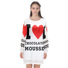 I Love Chocolate Mousse Long Sleeve Chiffon Shift Dress  by ilovewhateva