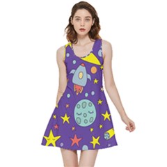 Card-with-lovely-planets Inside Out Reversible Sleeveless Dress by Salman4z