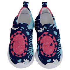 Seamless-pattern-microbes-virus-vector-illustration Kids  Velcro No Lace Shoes by Salman4z