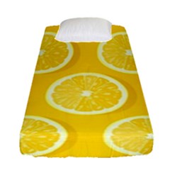 Lemon-fruits-slice-seamless-pattern Fitted Sheet (single Size) by Salman4z