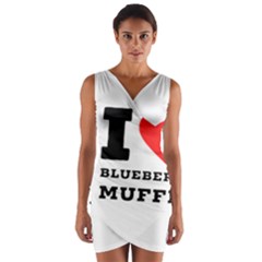 I Love Blueberry Muffin Wrap Front Bodycon Dress by ilovewhateva