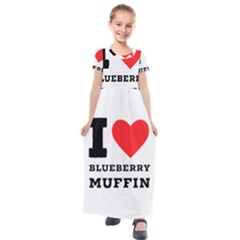 I Love Blueberry Muffin Kids  Short Sleeve Maxi Dress by ilovewhateva