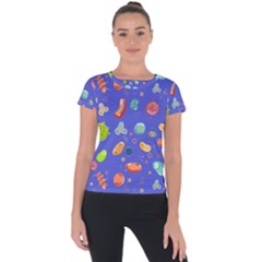 Virus-seamless-pattern Short Sleeve Sports Top  by Salman4z