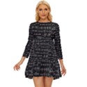 Math-equations-formulas-pattern Long Sleeve Babydoll Dress View1