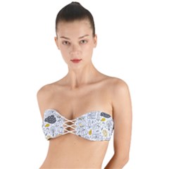 Doodle-seamless-pattern-with-autumn-elements Twist Bandeau Bikini Top by Salman4z