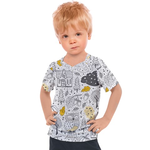 Doodle-seamless-pattern-with-autumn-elements Kids  Sports Tee by Salman4z