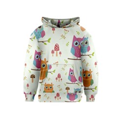 Forest-seamless-pattern-with-cute-owls Kids  Pullover Hoodie by Salman4z